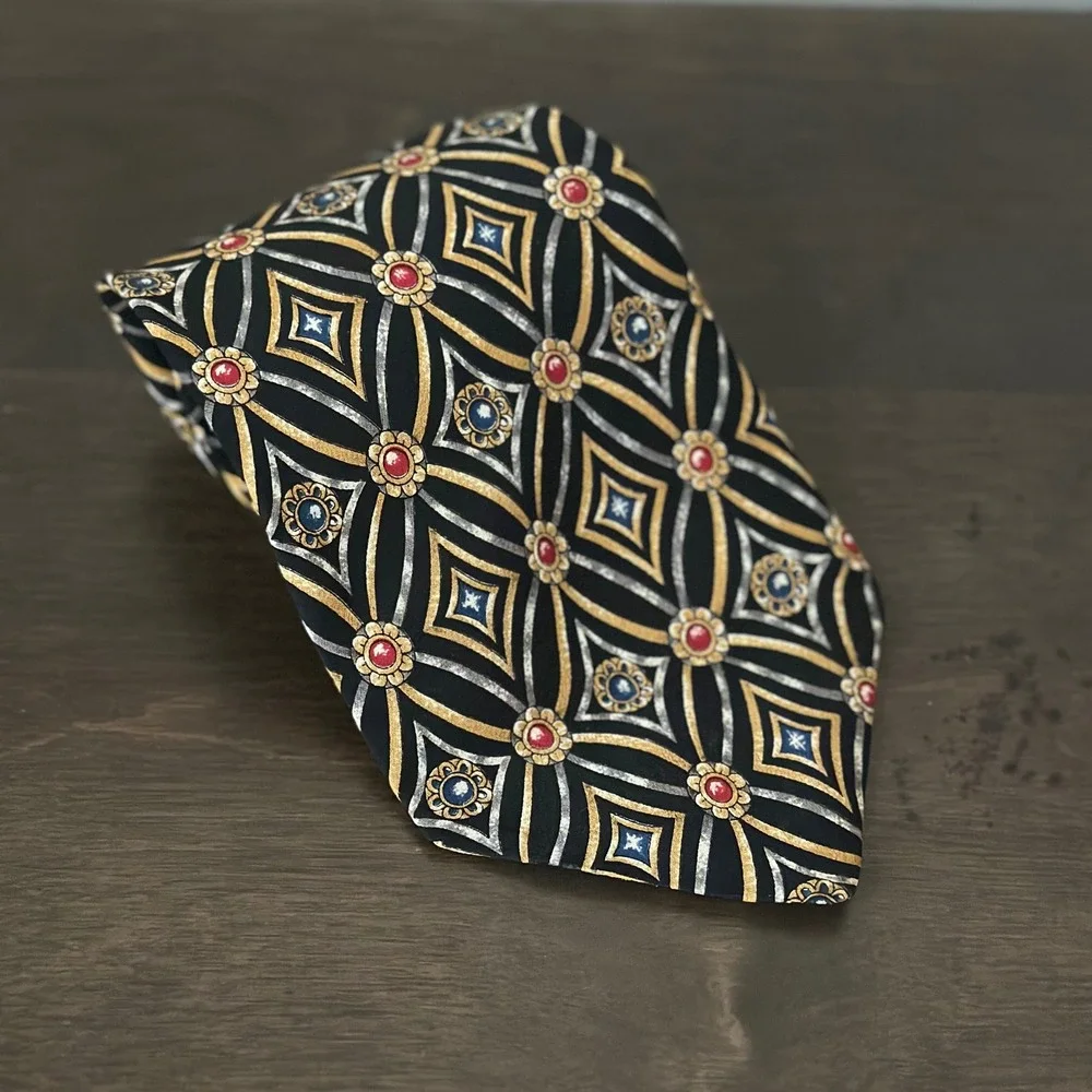 Lot Of 6 Vintage 100% Silk Neckties‎ Formal Patterned Designer Wrinkle-resistant